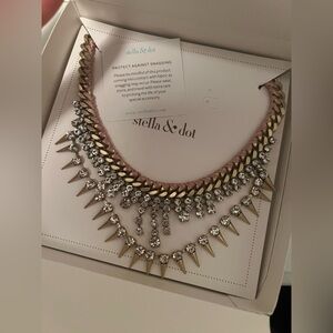 Stella & Dot Gold and Silver Spike Necklace